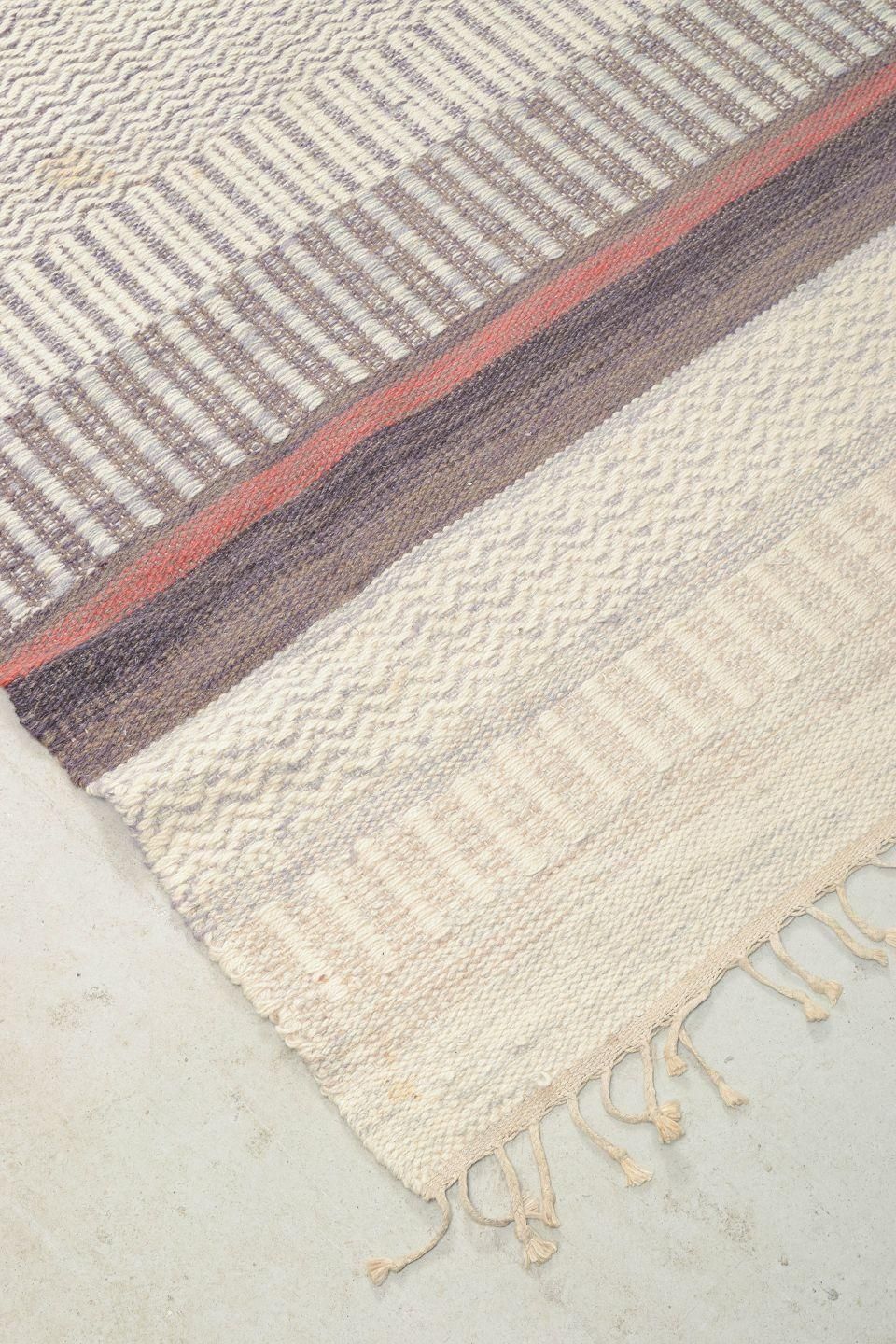 Scandinavian Textile Designer. Handwoven Rug In Pure Wool, 1970s photo furniture