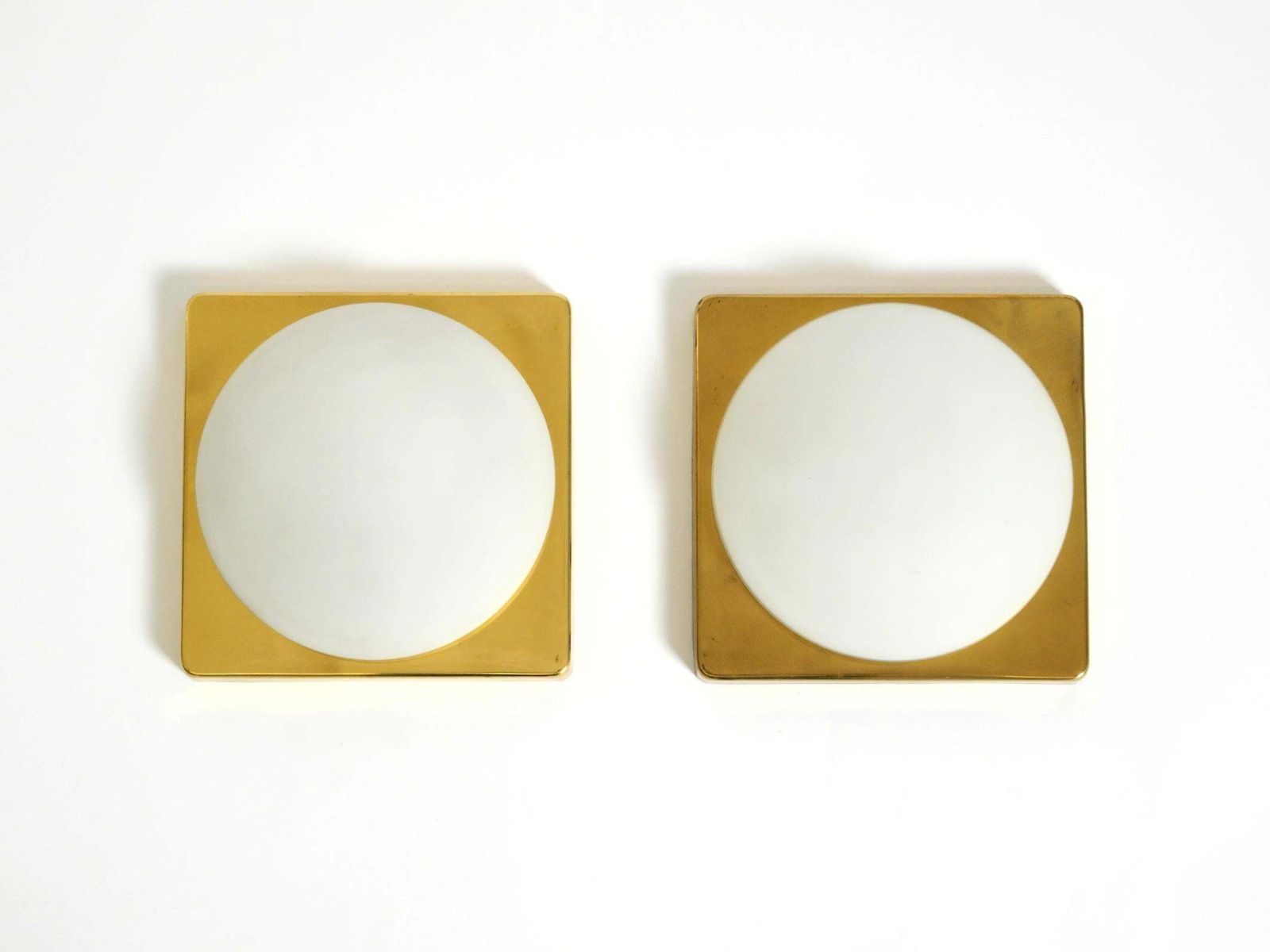 Deux appliques murales en laiton, années 1970, par Rolf Krüger pour Heinz Neuhaus Leuchten photo Luminaires