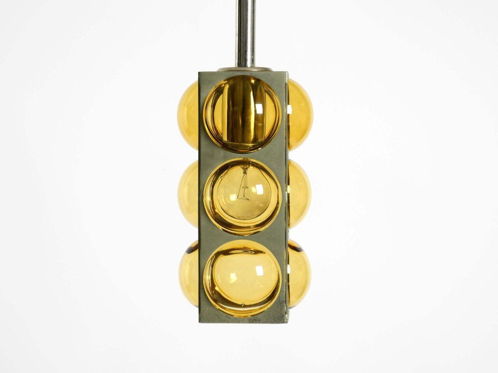1960s Space Age Pendant Lamp By Temde Made Of Glass And Nickel Plated Metal photo furniture
