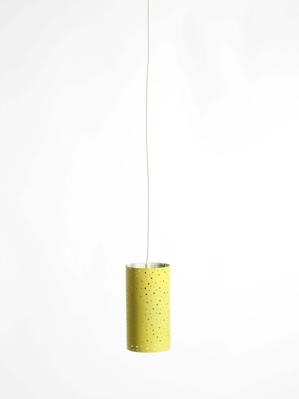 619.0 50s Pendant Lamp In Perforated Metal, Mustard Yellow, Ernest Igl For Hillebrand photo