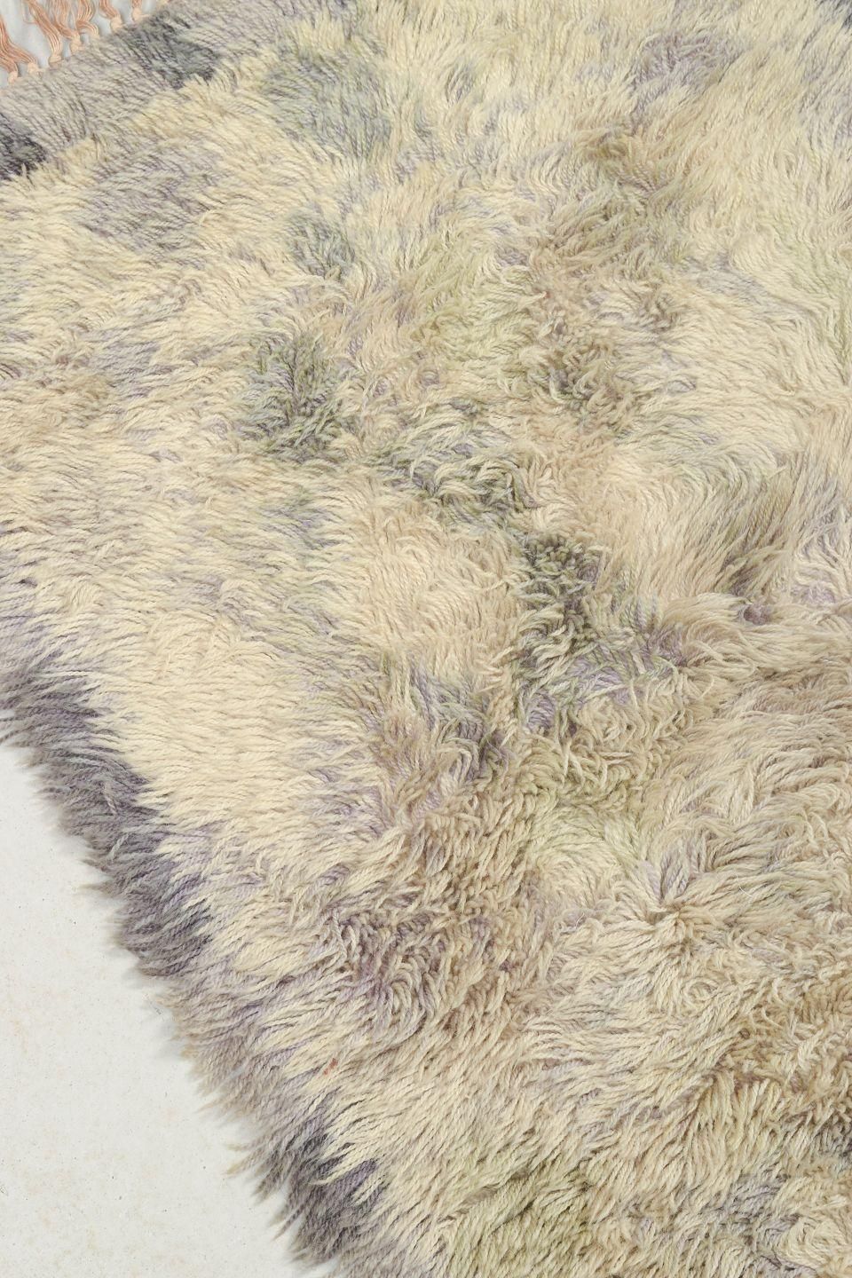 Scandinavian Designer. Rya Carpet In Wool In Shades Of Grey, Beige, And Lilac. photo for sale
