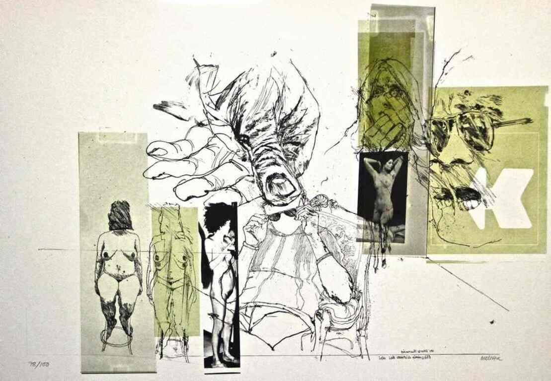Eliogabalo Distrutto Dai Vizi   Lithograph By Sergio Barletta   1970s