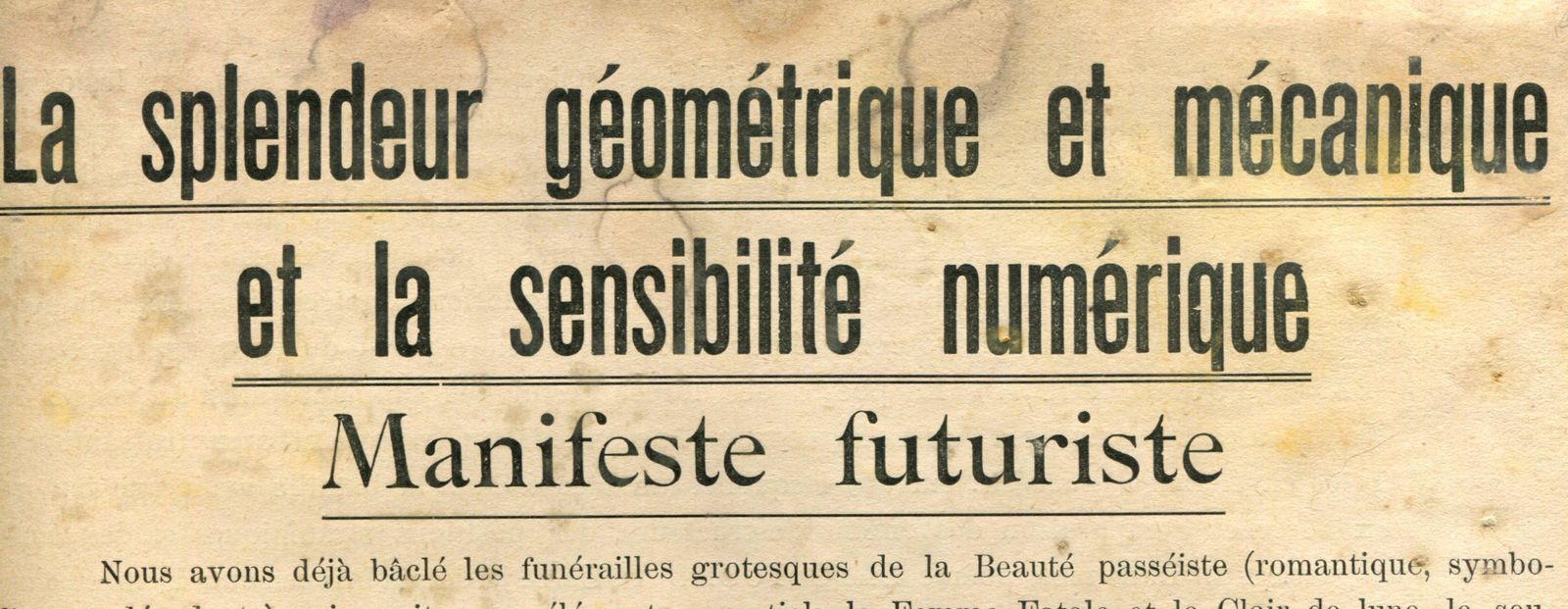La Splendeur Géométrique Et Mécanique Et La Sensibilité Numérique, Italy 1914 photo for sale