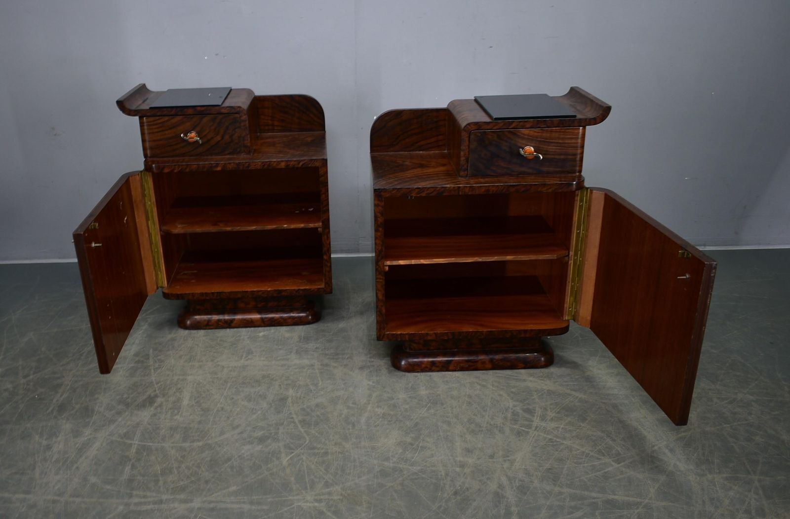 photo for sale 1931s Pair Of Art Deco Bedside Tables, Czechoslovakia