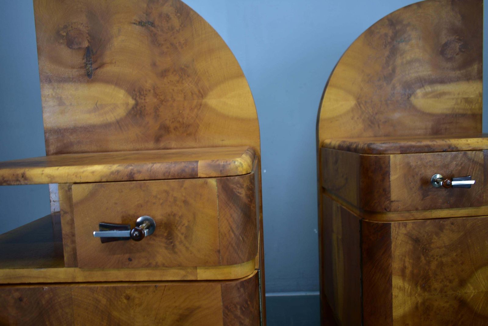 1934s Pair Of Art Deco Bedside Tables, Czechoslovakia photo Furniture