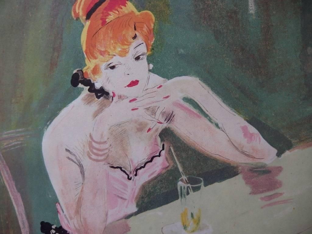 Waiting : In A Parisian Cafe   Original Lithograph   Mourlot, 1956 photo for sale