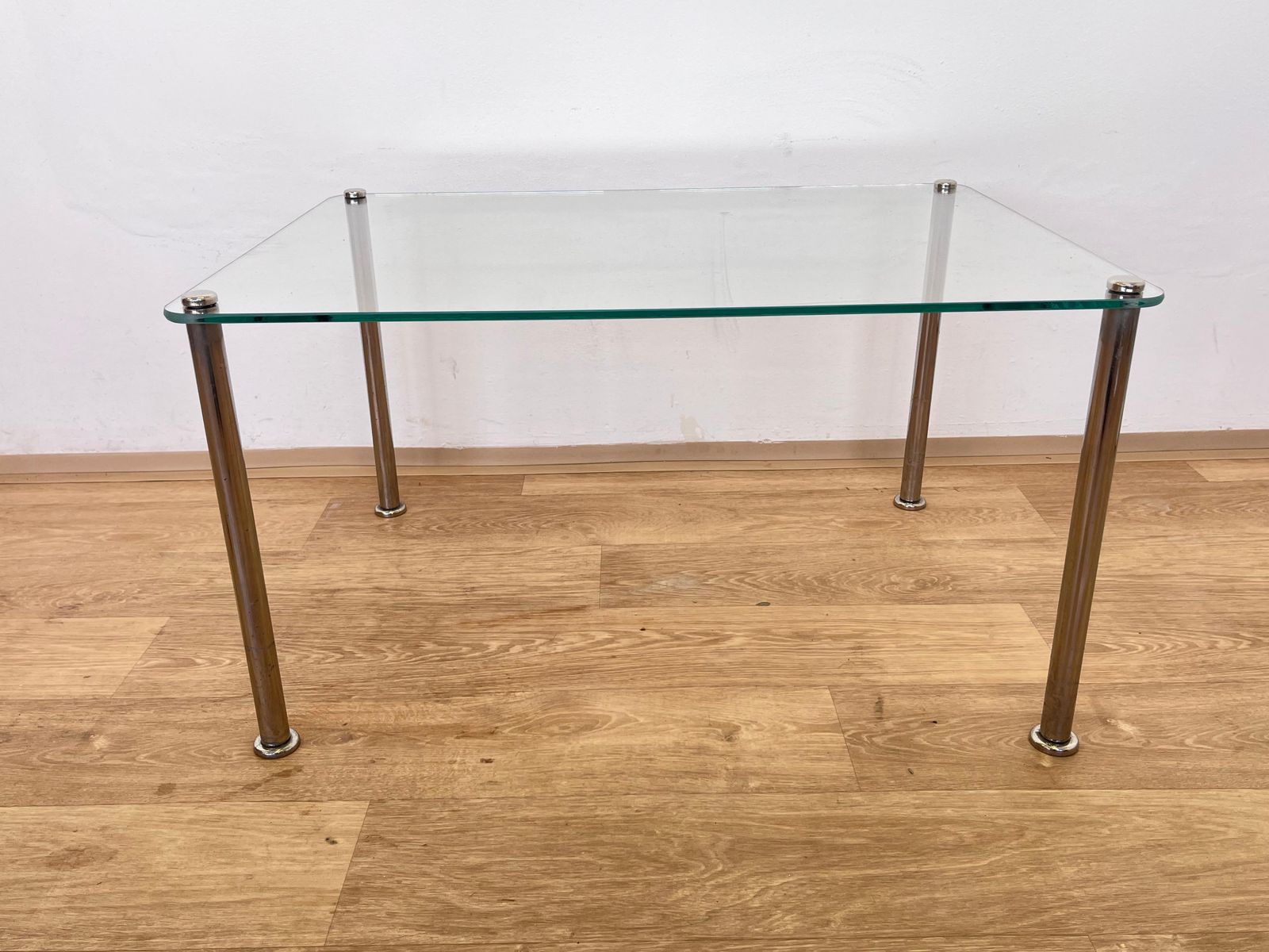 Mid-Century Modern salontafel van chroom en glas — ca. jaren 1970 photo for sale