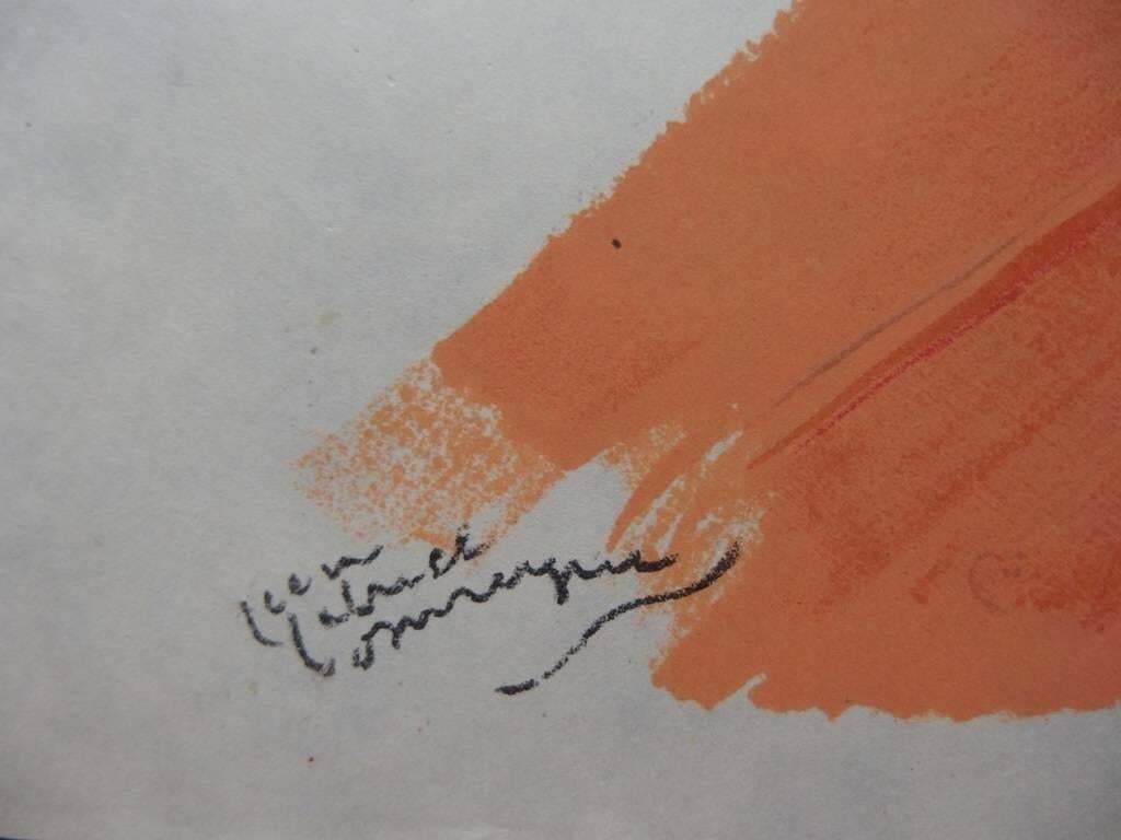Red Hair Woman With Seductive Eyes   Original Lithograph   Mourlot, 1956 photo furniture