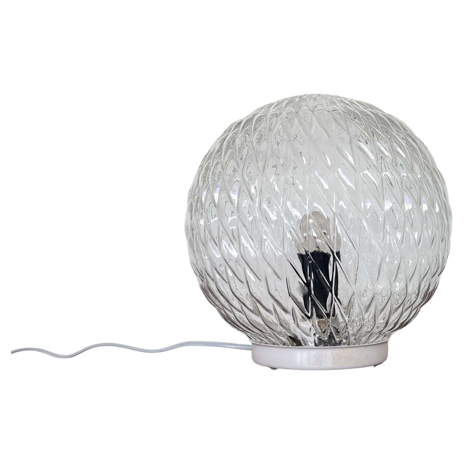 Lampe de table en verre design mid-century, années 1980, Tchécoslovaquie