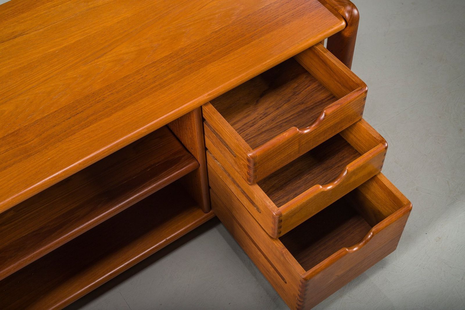 photo furniture Mid Century Danish Teak Vinyl Storage Cabinet From Dyrlund, 1960s