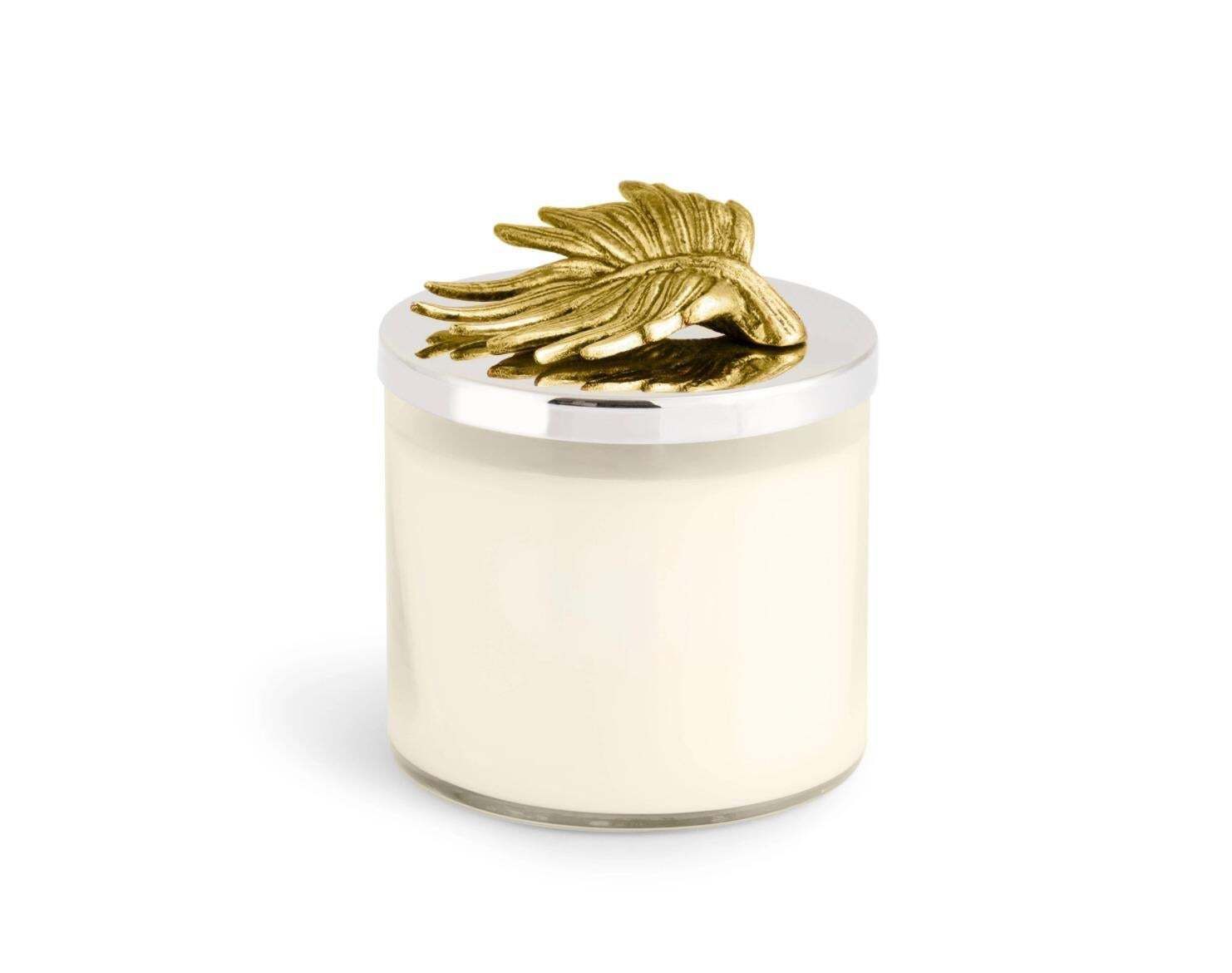 Set Of 10 Palm Scented Candles In Glass Antique Gold photo furniture