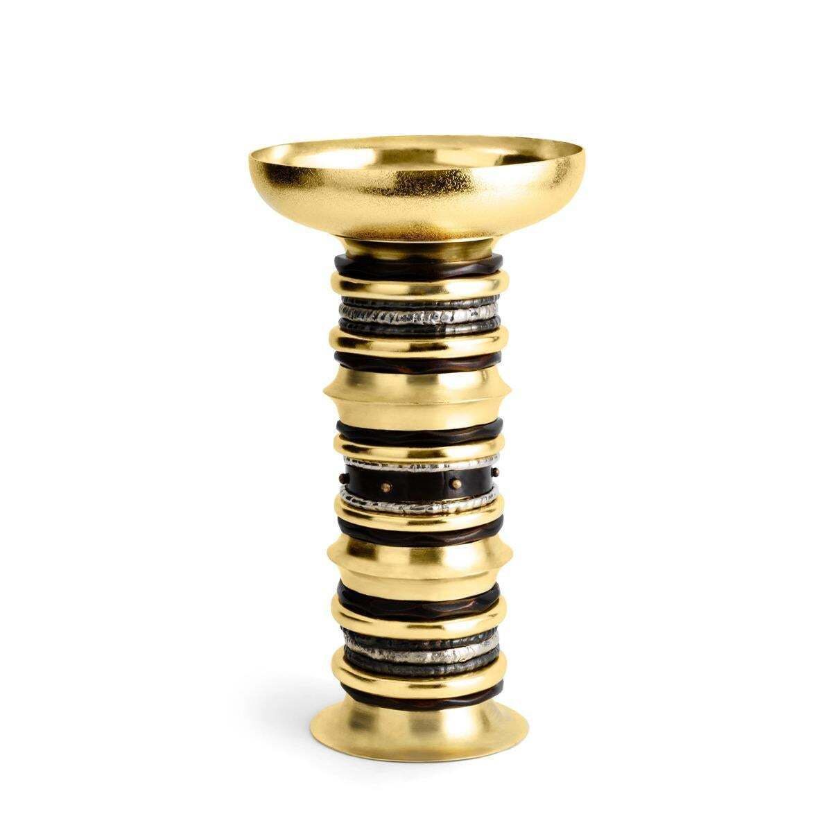 Pair Of Contemporary Gold Metal Naga Statement Vase photo Home Decor