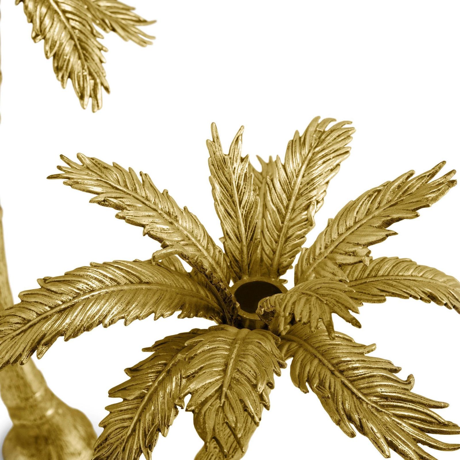 Pair Of Contemporary Gold Metal Palm Tree Candleholders photo Home Decor