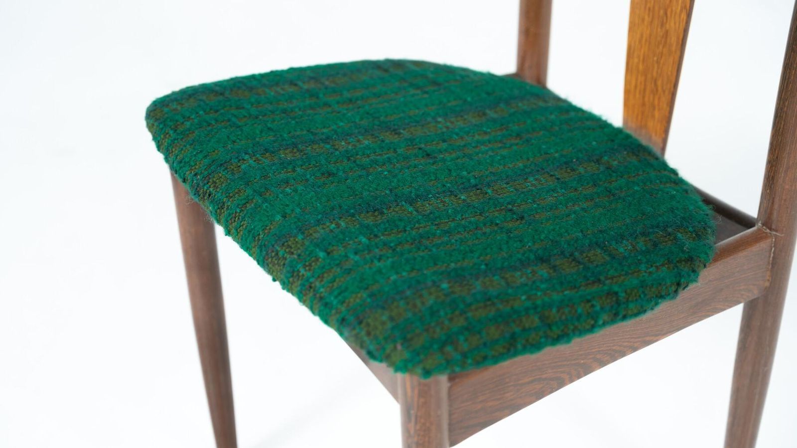 Mid Century Modern Set Of 6 Chairs, Wood And Fabric, Italy photo buy