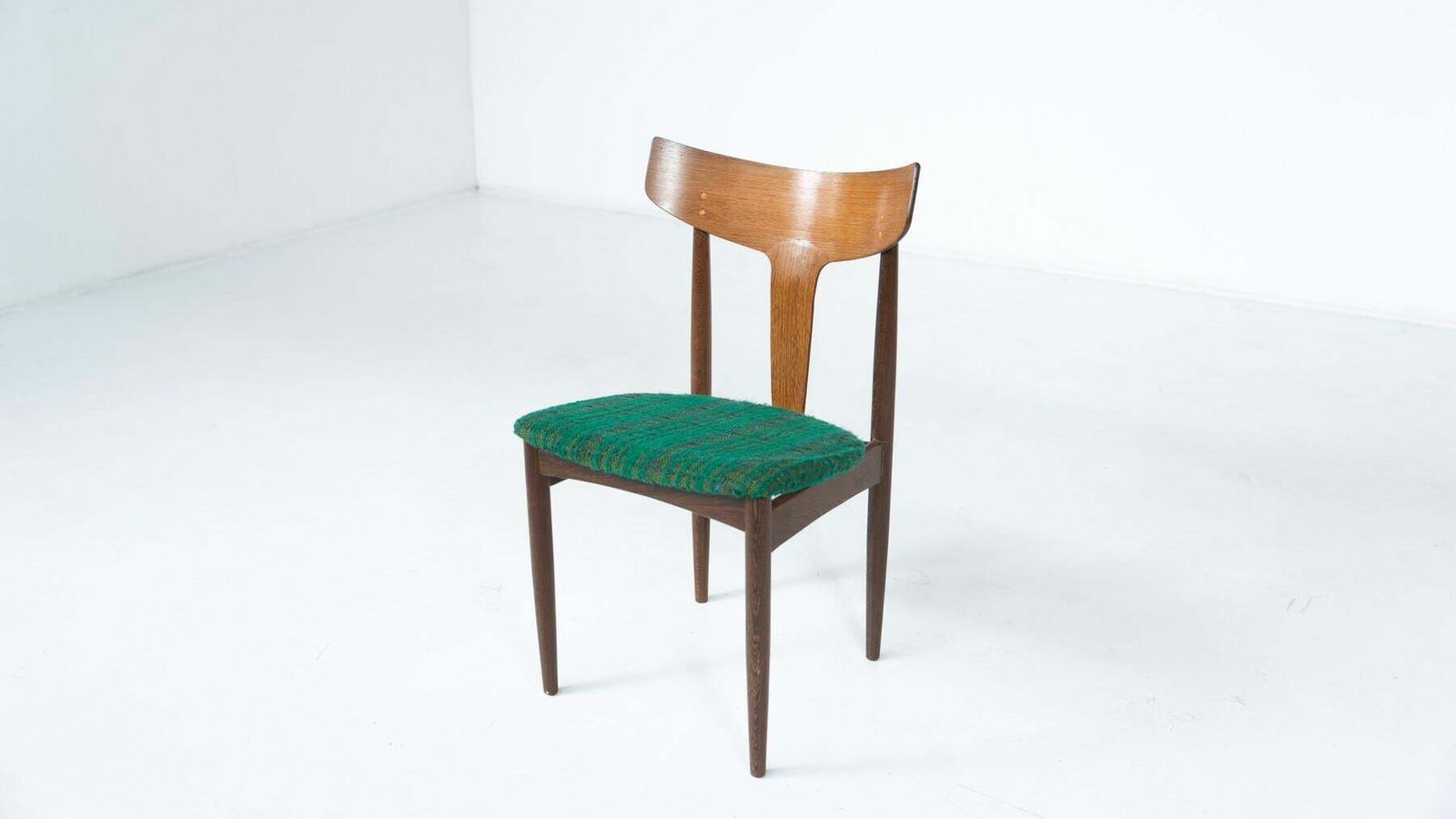 photo vinterior Mid Century Modern Set Of 6 Chairs, Wood And Fabric, Italy
