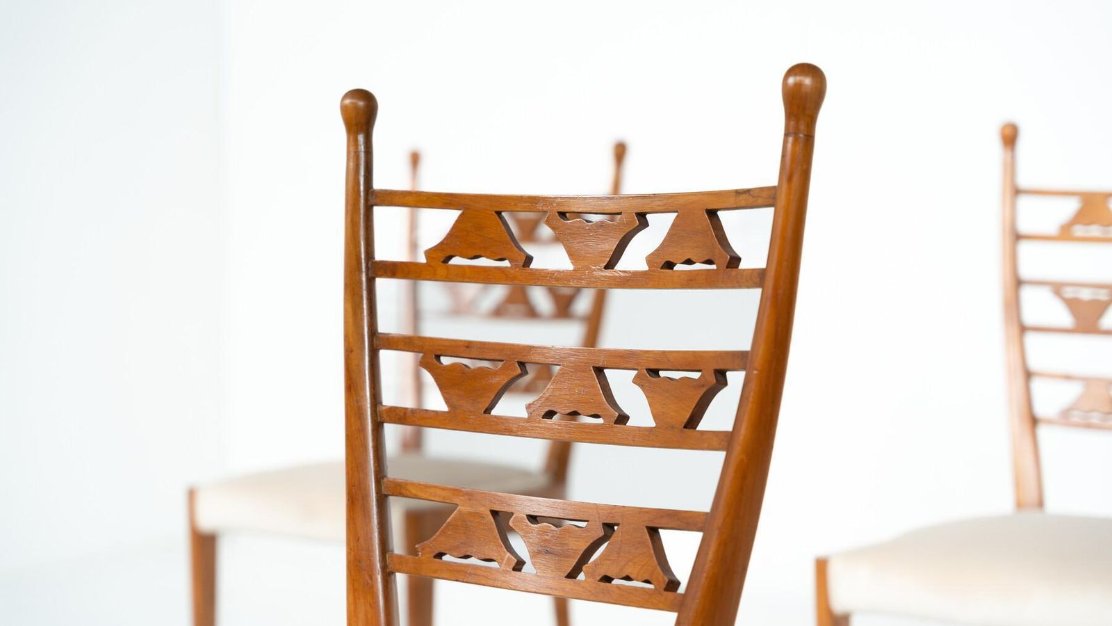 Set Of 6 Chairs, Cherry Wood, Italy, 1940s photo furniture