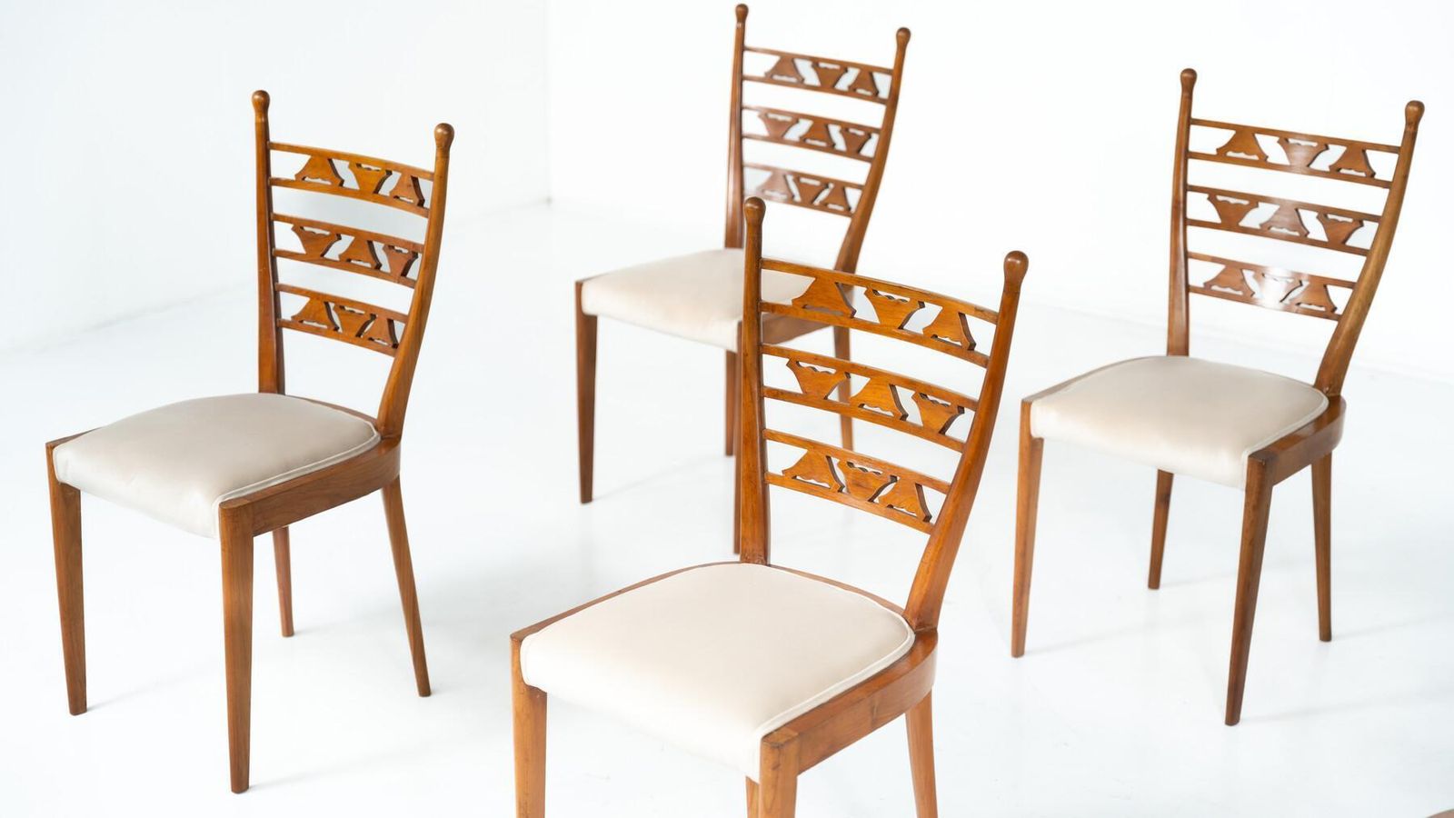 Set Of 6 Chairs, Cherry Wood, Italy, 1940s photo 5642.0