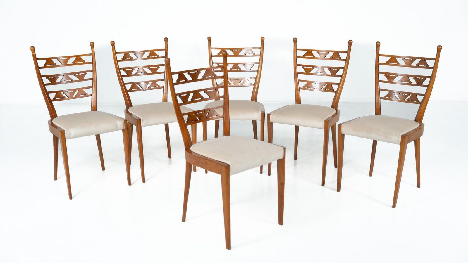 Set Of 6 Chairs, Cherry Wood, Italy, 1940s photo buy