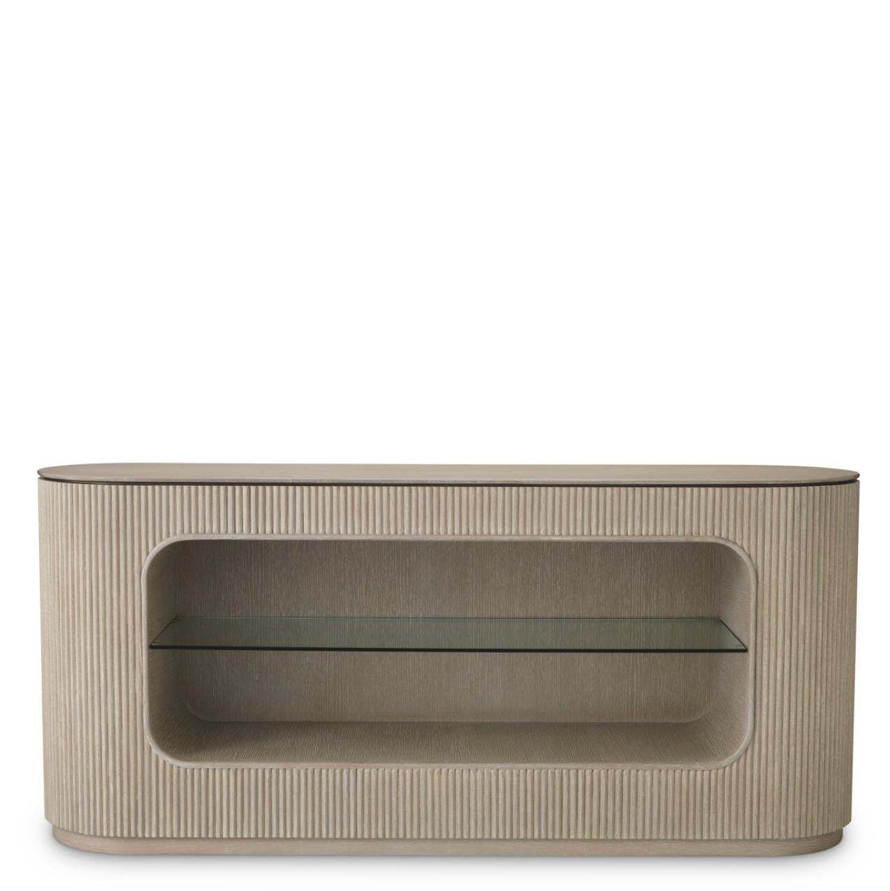 Dresser In Washed Oak Veneer And Glass, Contemporary Style photo vinterior