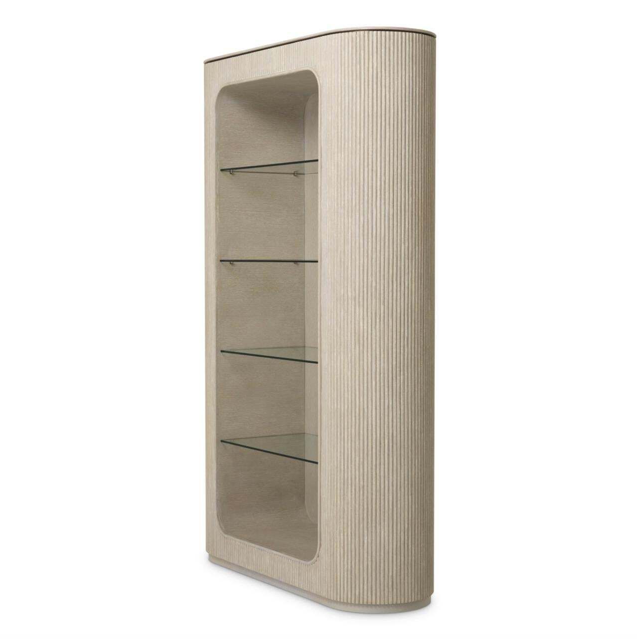 Cabinet In Washed Oak Veneer And Glass, Contemporary Style photo Furniture