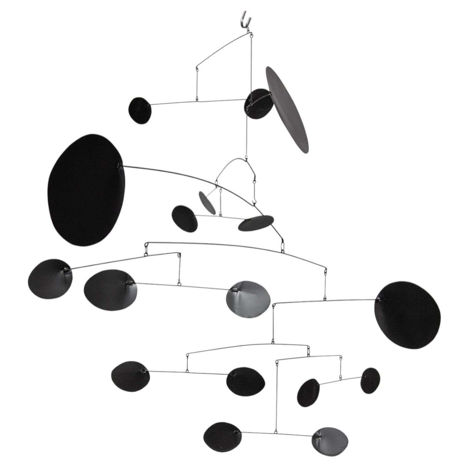 Midcentury Modern Metal Mobile, Kinetic Sculpture By Derick Pobell, Germany