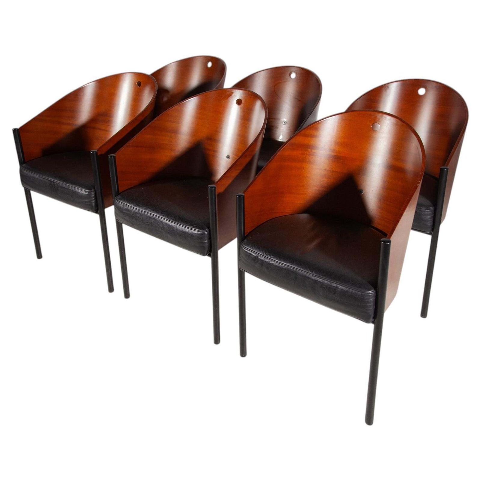 Set Of Six Philippe Starck Dining, Office Chairs, Model Costes, 1984 Midcentury photo furniture