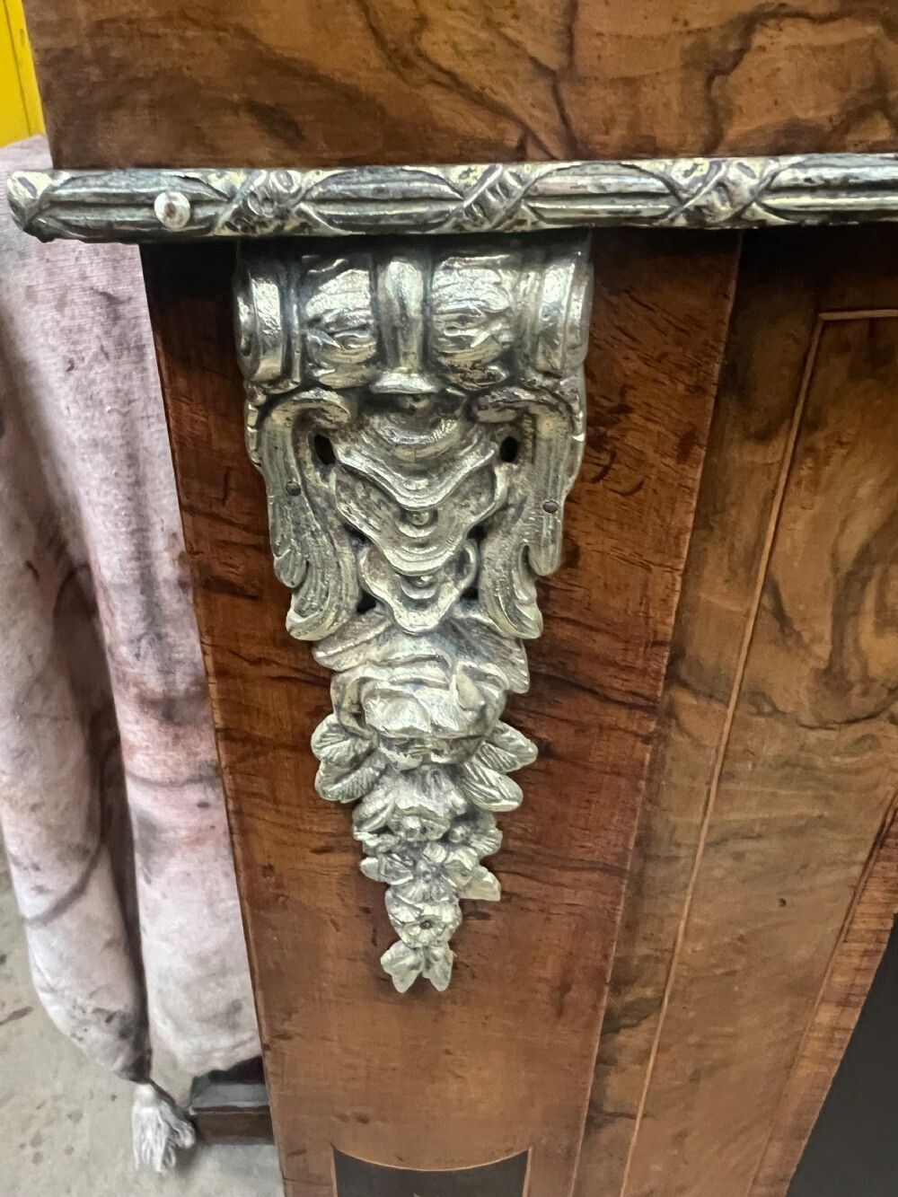 Furniture Superb Victorian Walnut & Marquetry Inlaid Bookcase photo