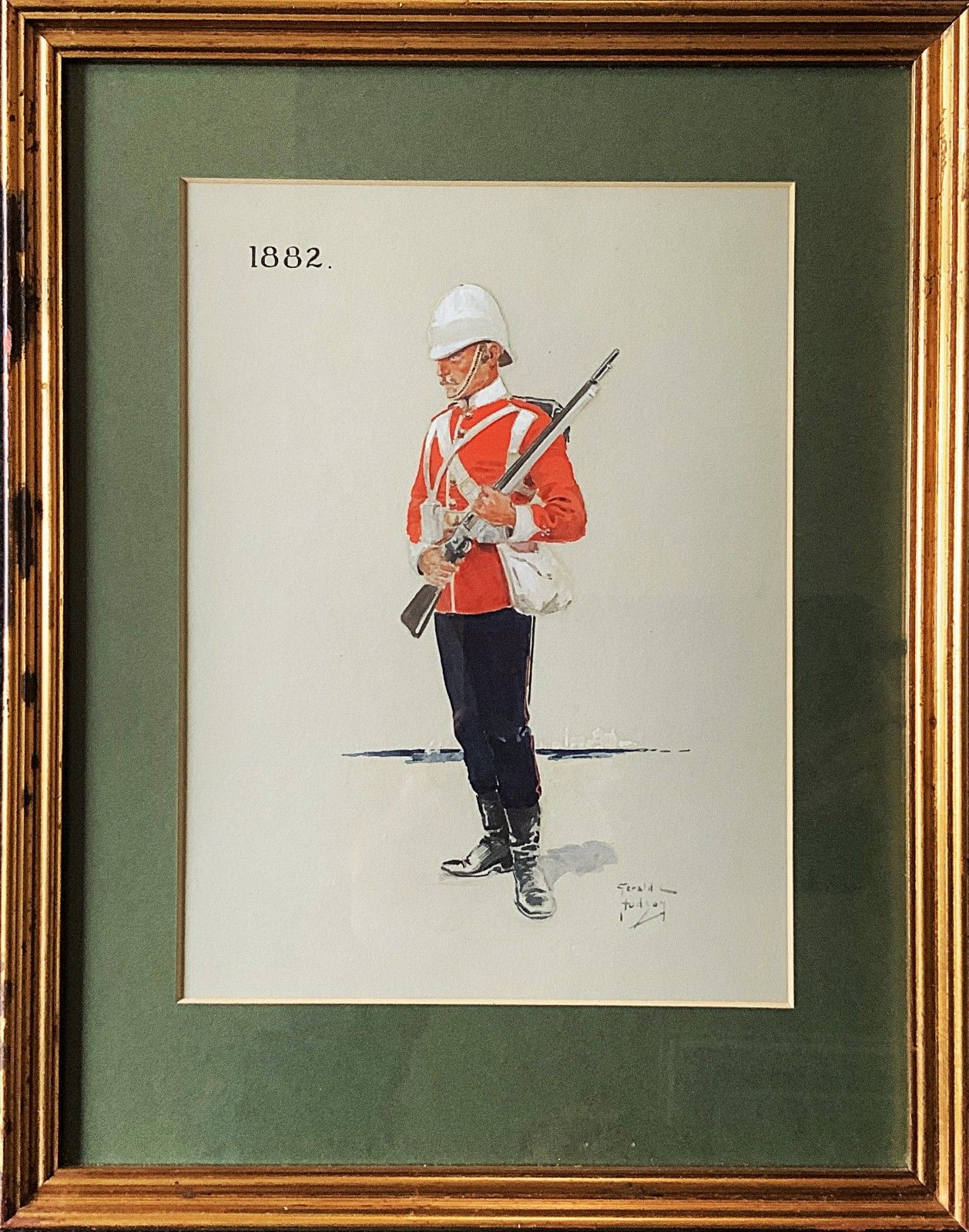 Military Watercolour Portrait Painting 1882 British Soldier (1 Of 6)