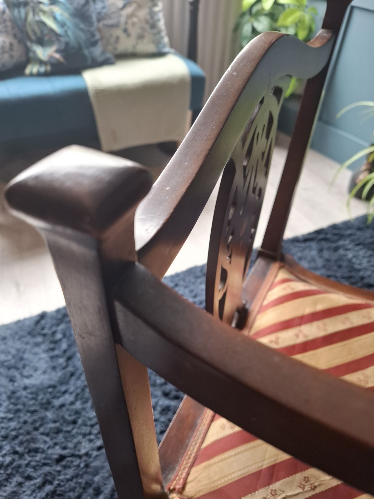 photo buy Edwardian Mahogany Corner Chair   Thomas Sheraton Style Revival