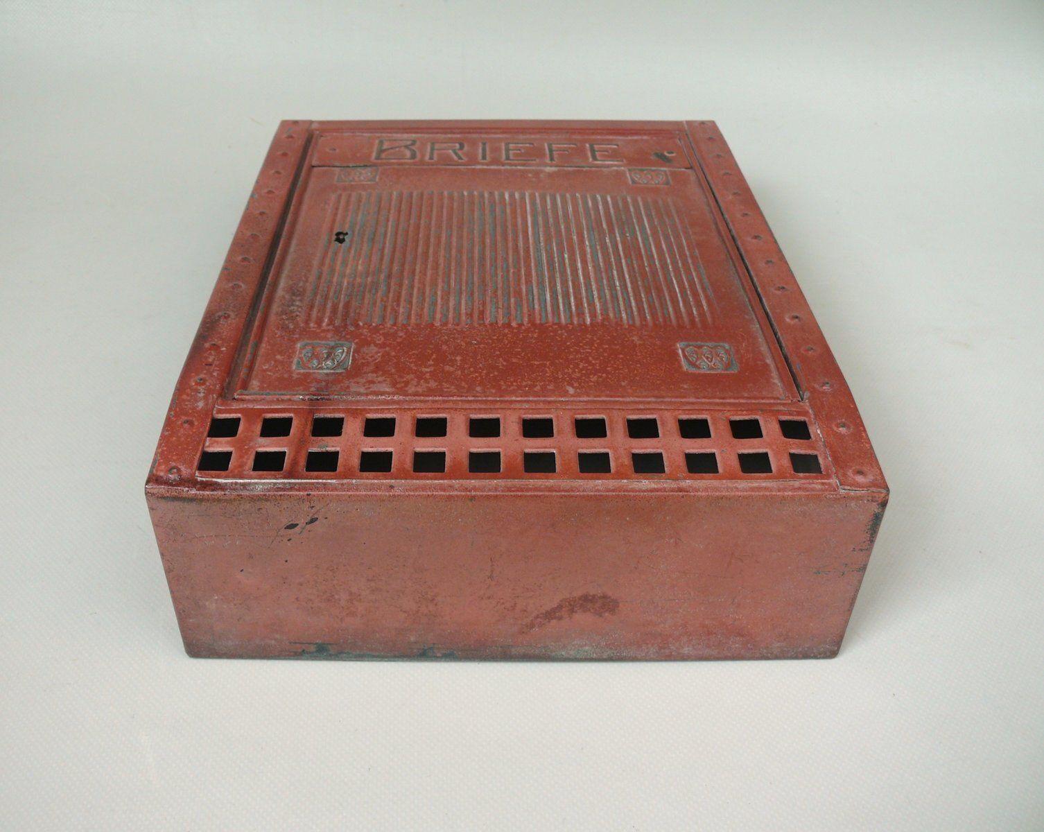 2028.0 Art Nouveau German Mailbox With Key In Painted Metal, 1890s photo