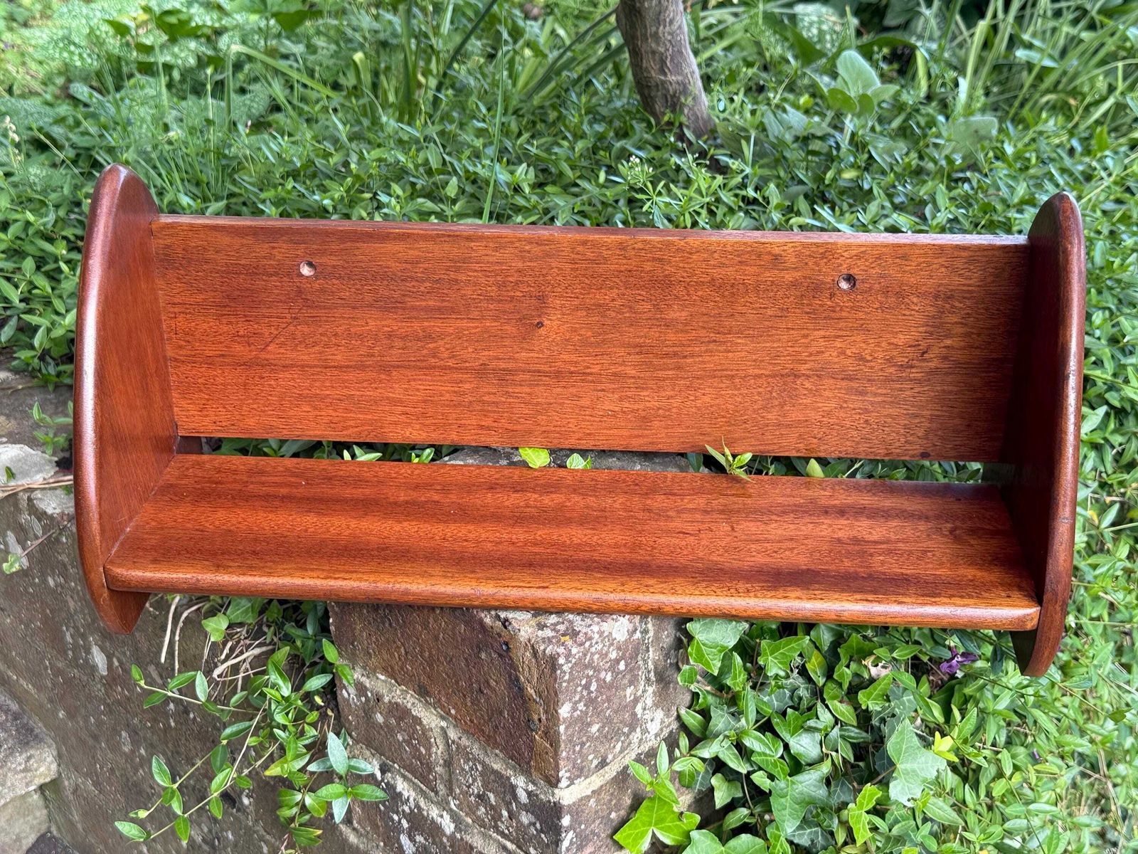 Vintage Retro Wooden Wall Shelf Freestanding Book Rack Display Shelf photo furniture