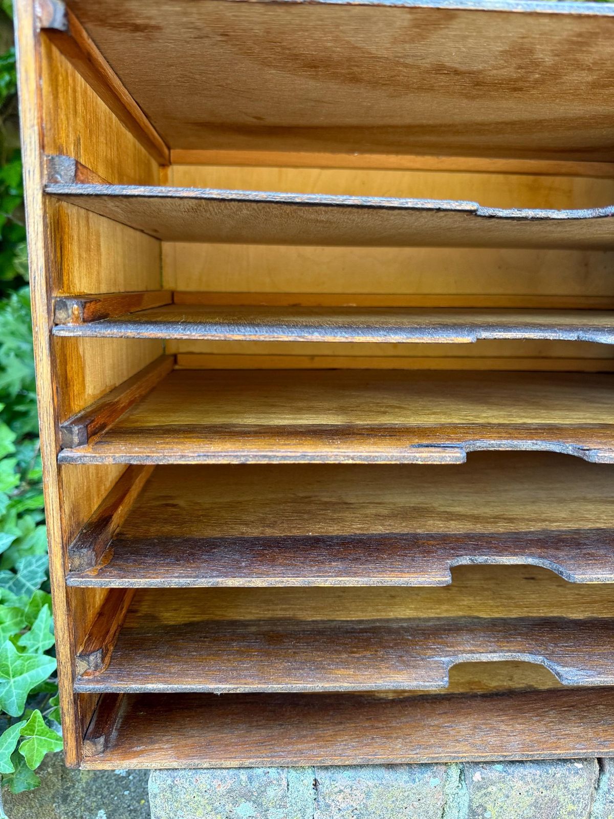 110.0 Mid Century Wooden Filing Cabinet A4 Paper Tray Desk Organizer Storage photo