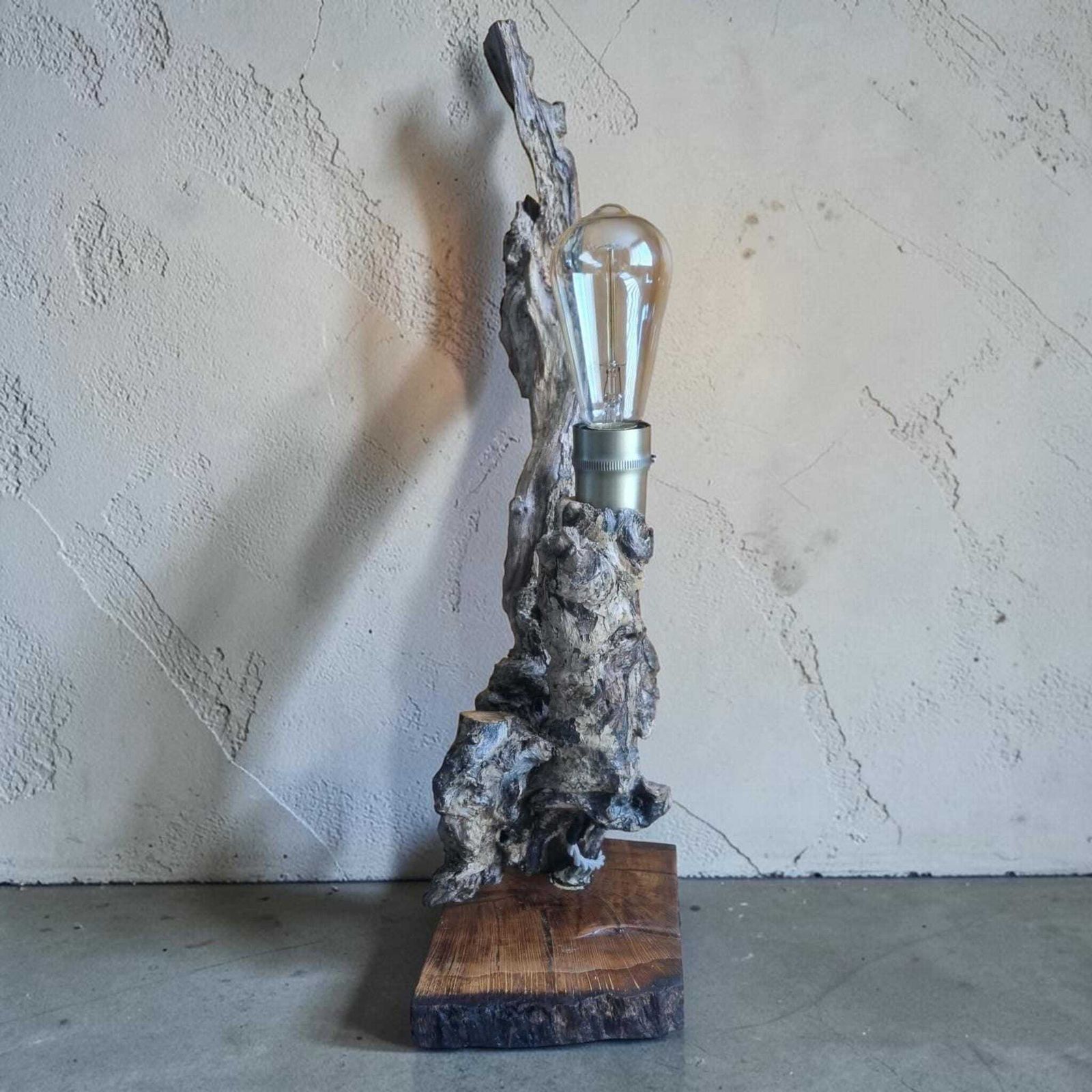 Handmade Elderberry Wood Lamp – One Of A Kind Sculptural Table Light – Rustic Wabi Sabi Decor photo 145.0
