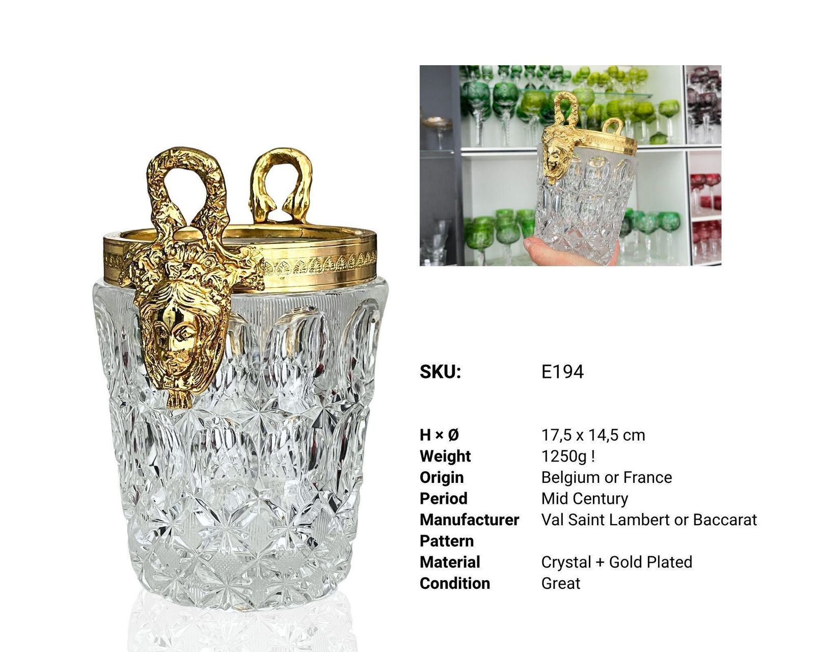 Seau à glace de style Baccarat | Art de la table de style Medusa Versace photo Décoration