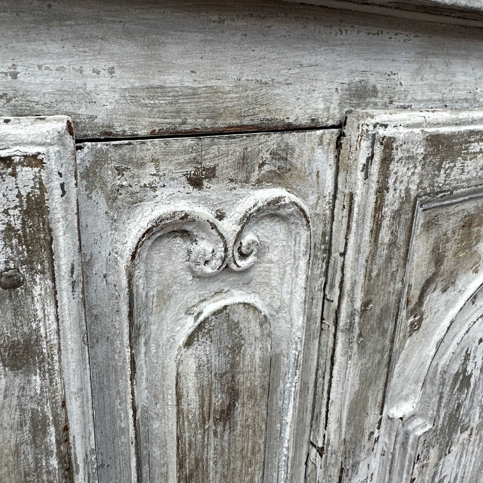 photo for sale Large Antique French Chateau Painted Buffet Cupboard Louis XV 1870
