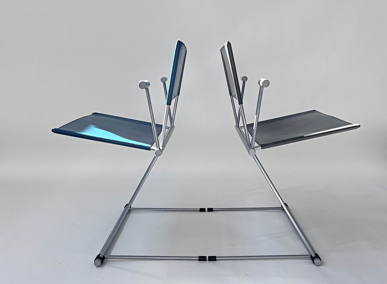 photo vinterior Ballerina Chair In Grey Coloured Full Grain Leather By Herbert Ohl For Matteo Grassi, 1990s