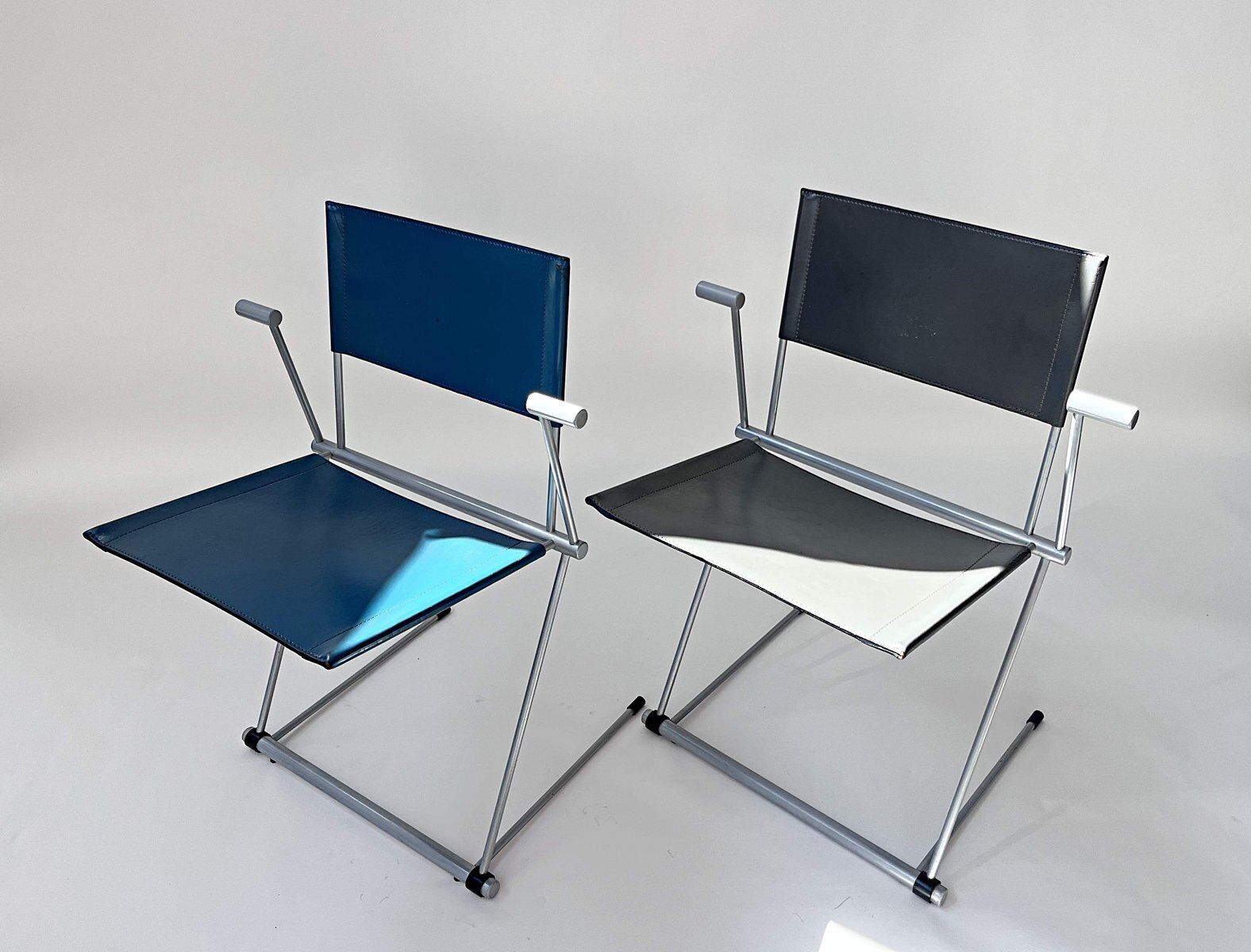 photo buy Ballerina Chair in grijskleurig volnerf leer door Herbert Ohl voor Matteo Grassi, jaren 1990