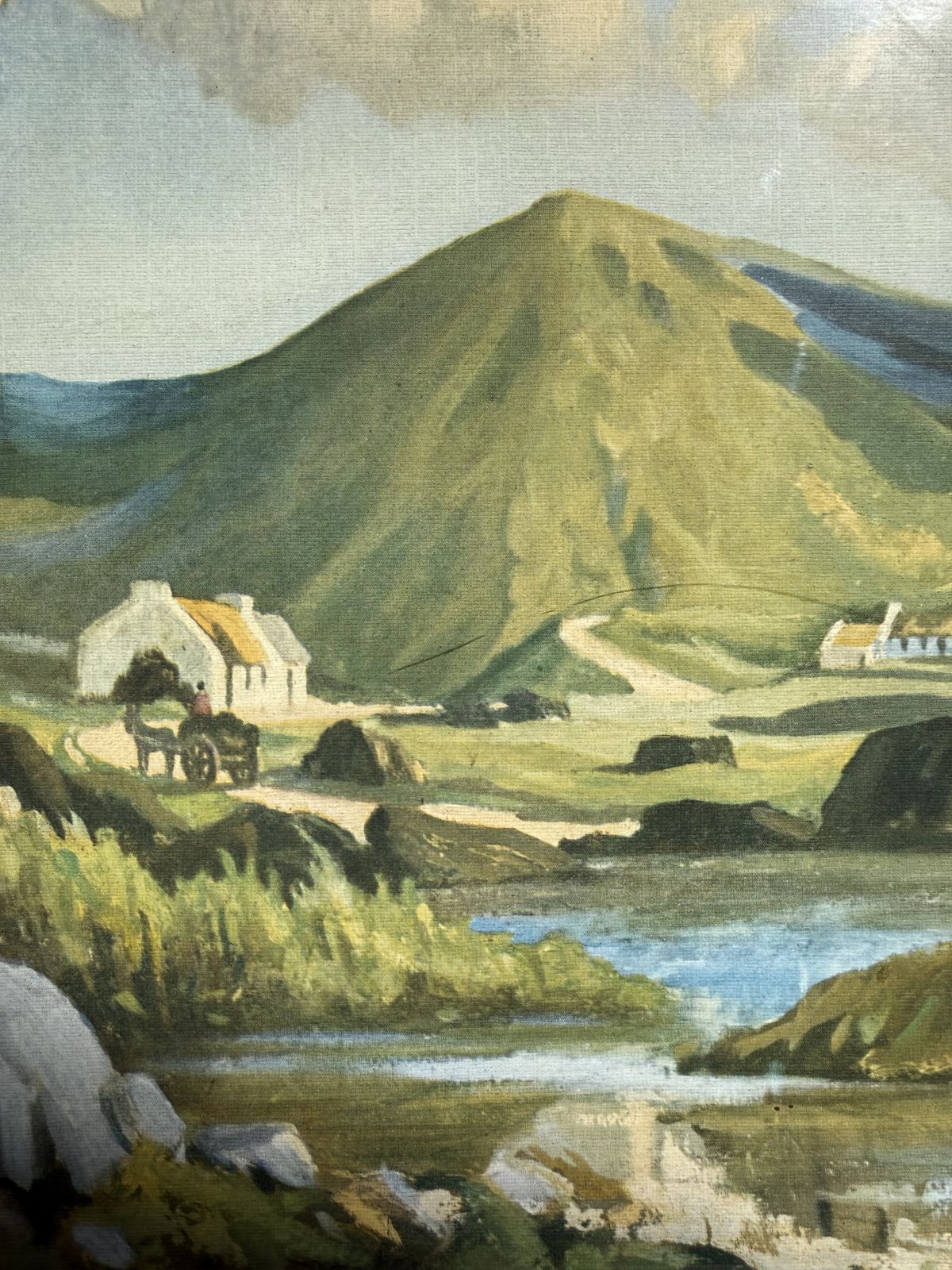 Vintage Mid Century Irish Landscape Print "Midst Connemara Hills" By G. Gault – Normill Series No. 1668 With Ornate Gilt Frame photo vinterior