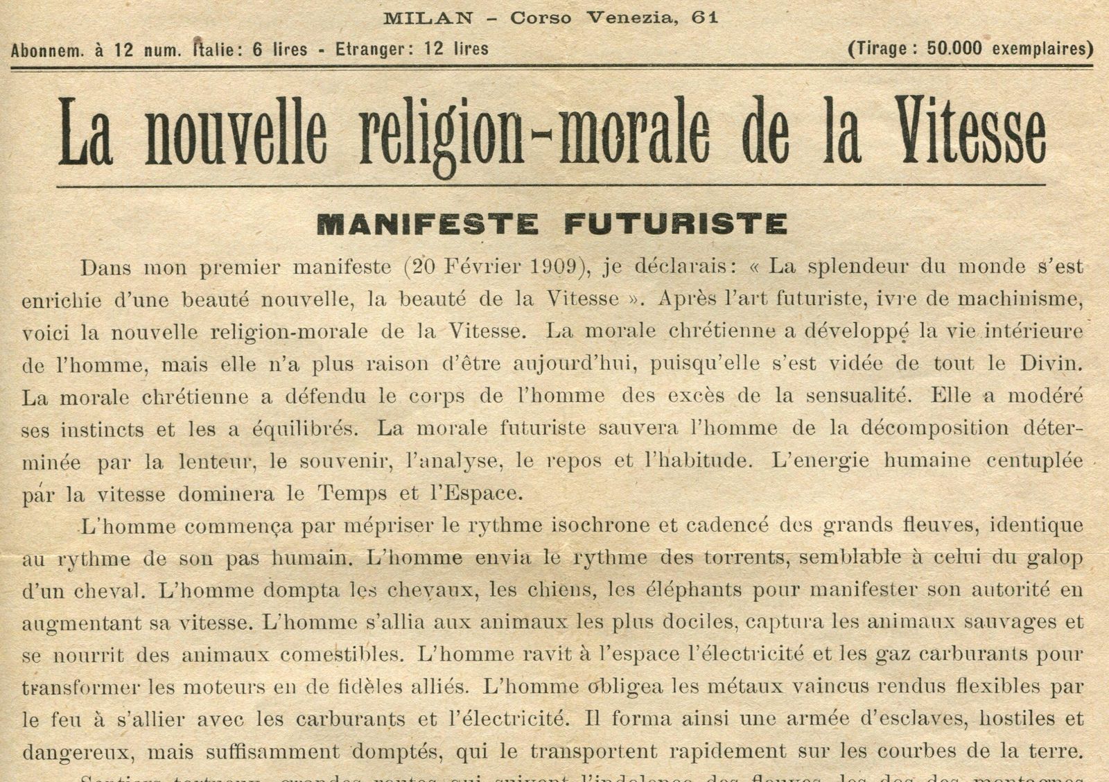 Le Futurisme   La Nouvelle Religion Morale De La Vitesse, Italy 1922 photo for sale