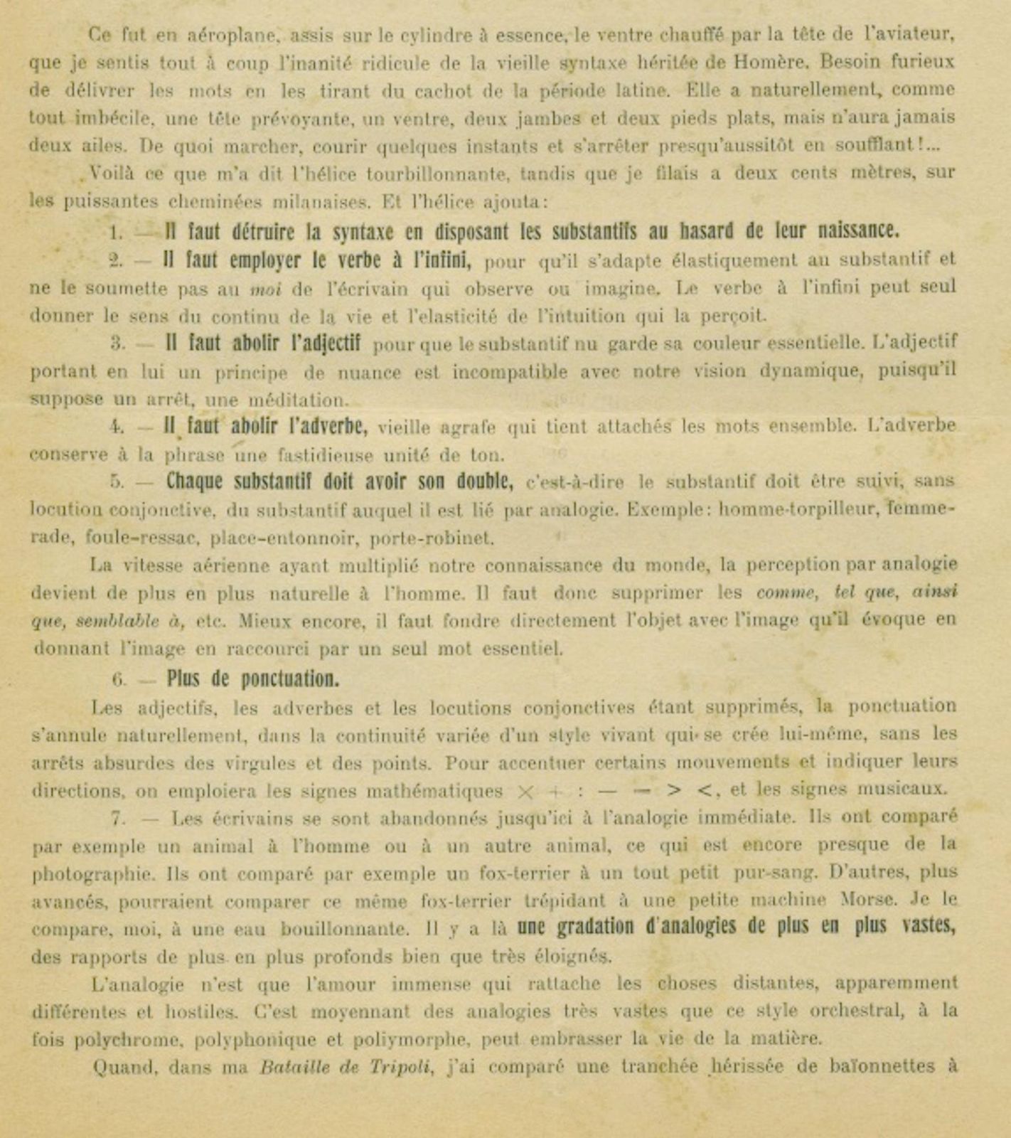 Manifeste Technique De La Littérature Futuriste, Italy 1912 photo Art