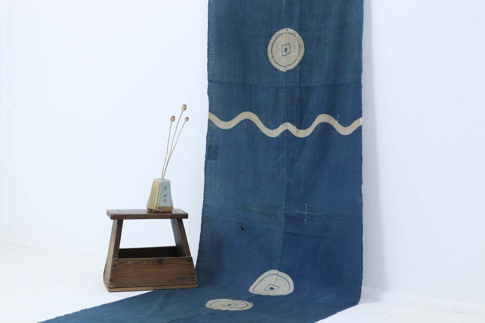 Meiji Period Tsuutsugaki Dyed Ceremonial Horse Under Cloth photo for sale