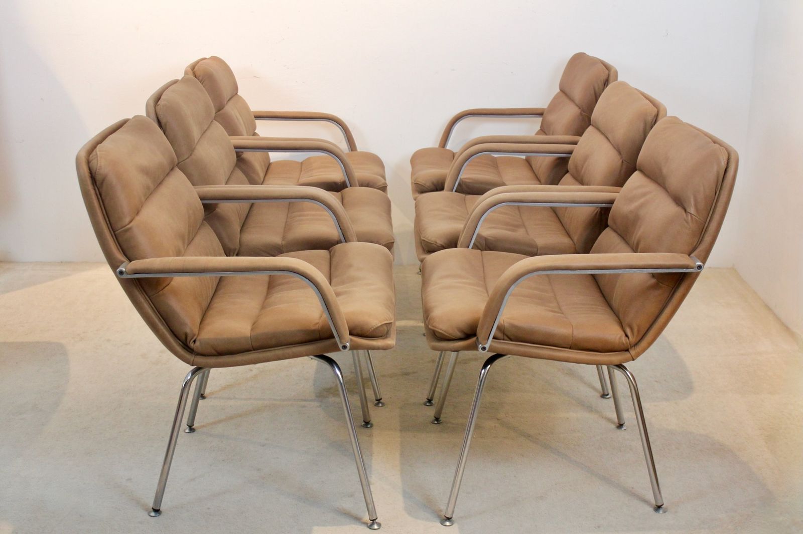 Set Of Six ‘Channel’ Chairs By Geoffrey Harcourt For Artifort photo buy