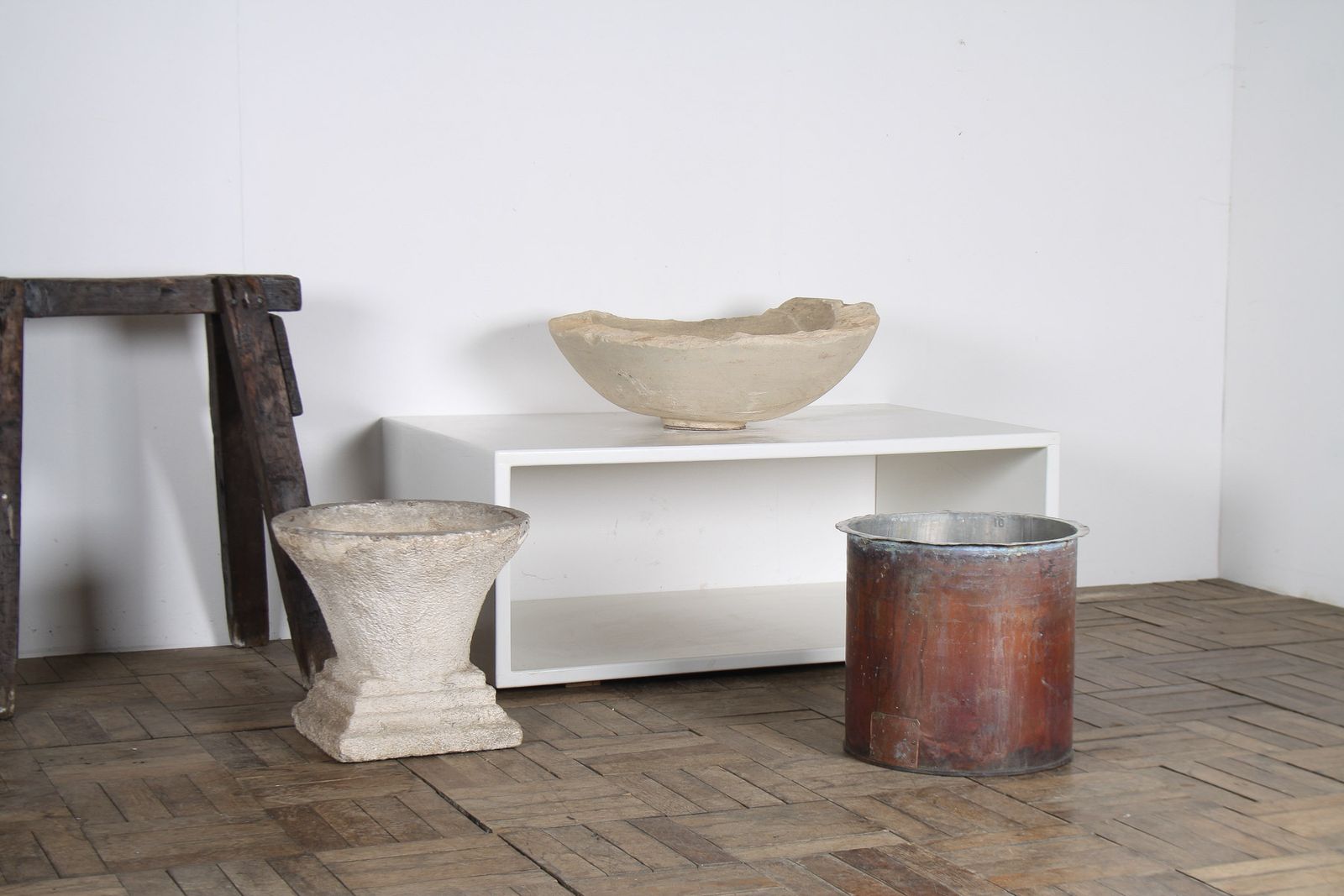 Large Reclaimed Antique Copper Planter With Natural Patina photo furniture