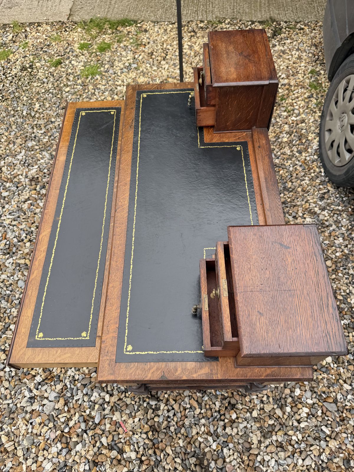 Late 19th Century Anglo Japanese Oak Writing Desk photo for sale