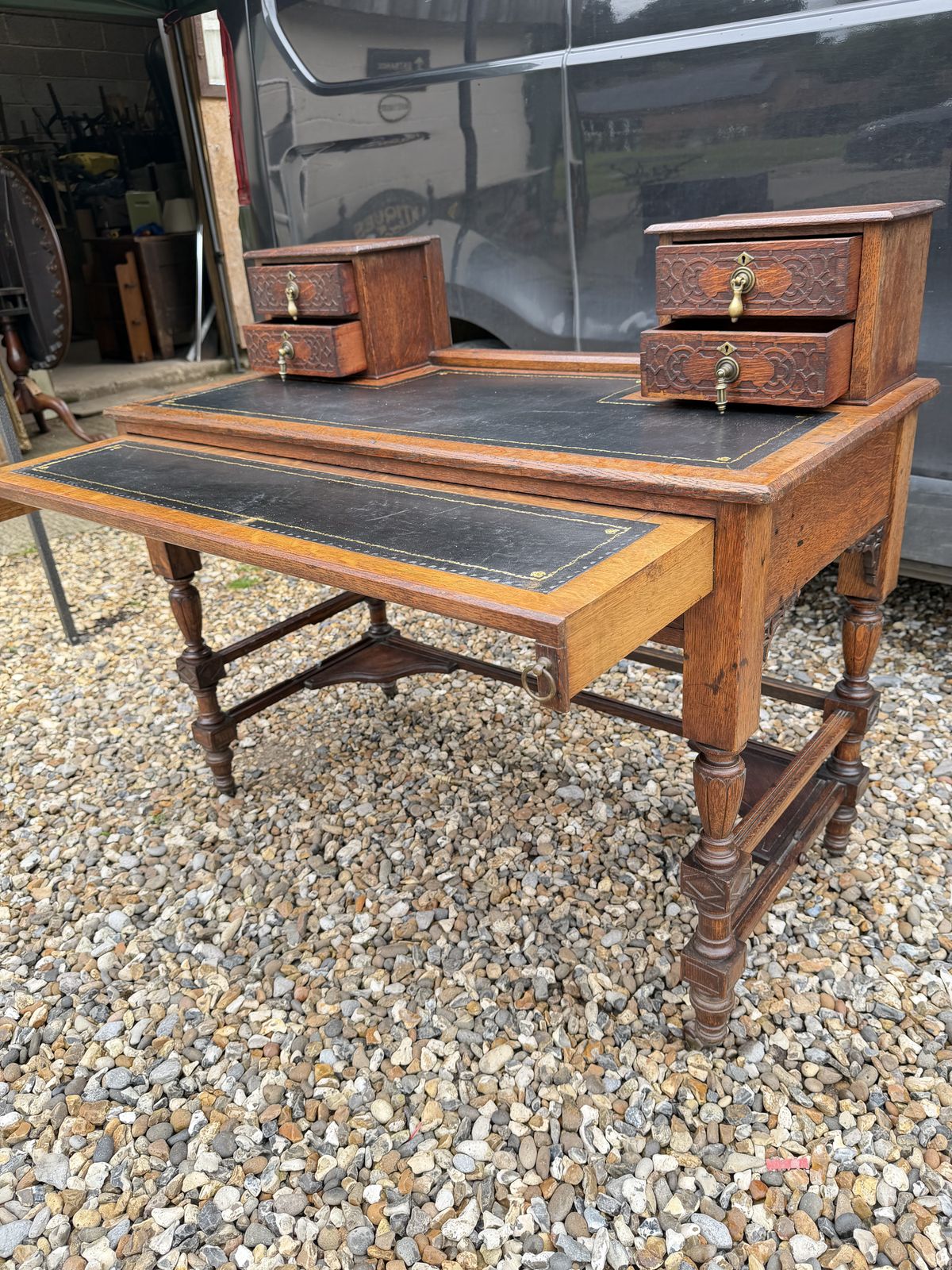photo vinterior Late 19th Century Anglo Japanese Oak Writing Desk