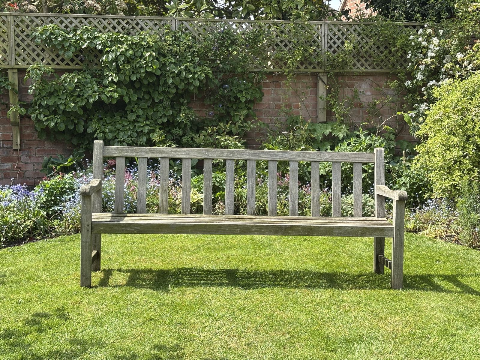 Large Teak 4 Seater Outdoor Bench