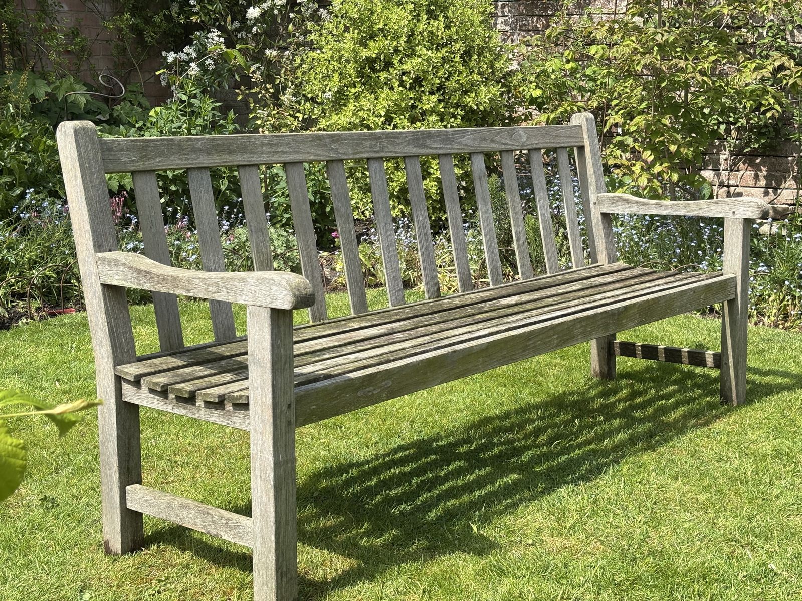 Large Teak 4 Seater Outdoor Bench photo furniture