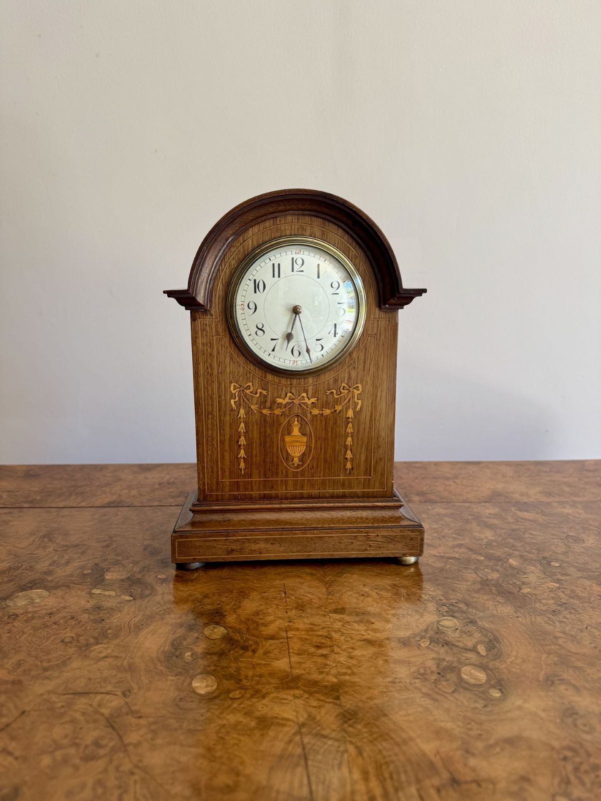 Antique Quality Mahogany Inlaid Mantle Clock photo Home Decor