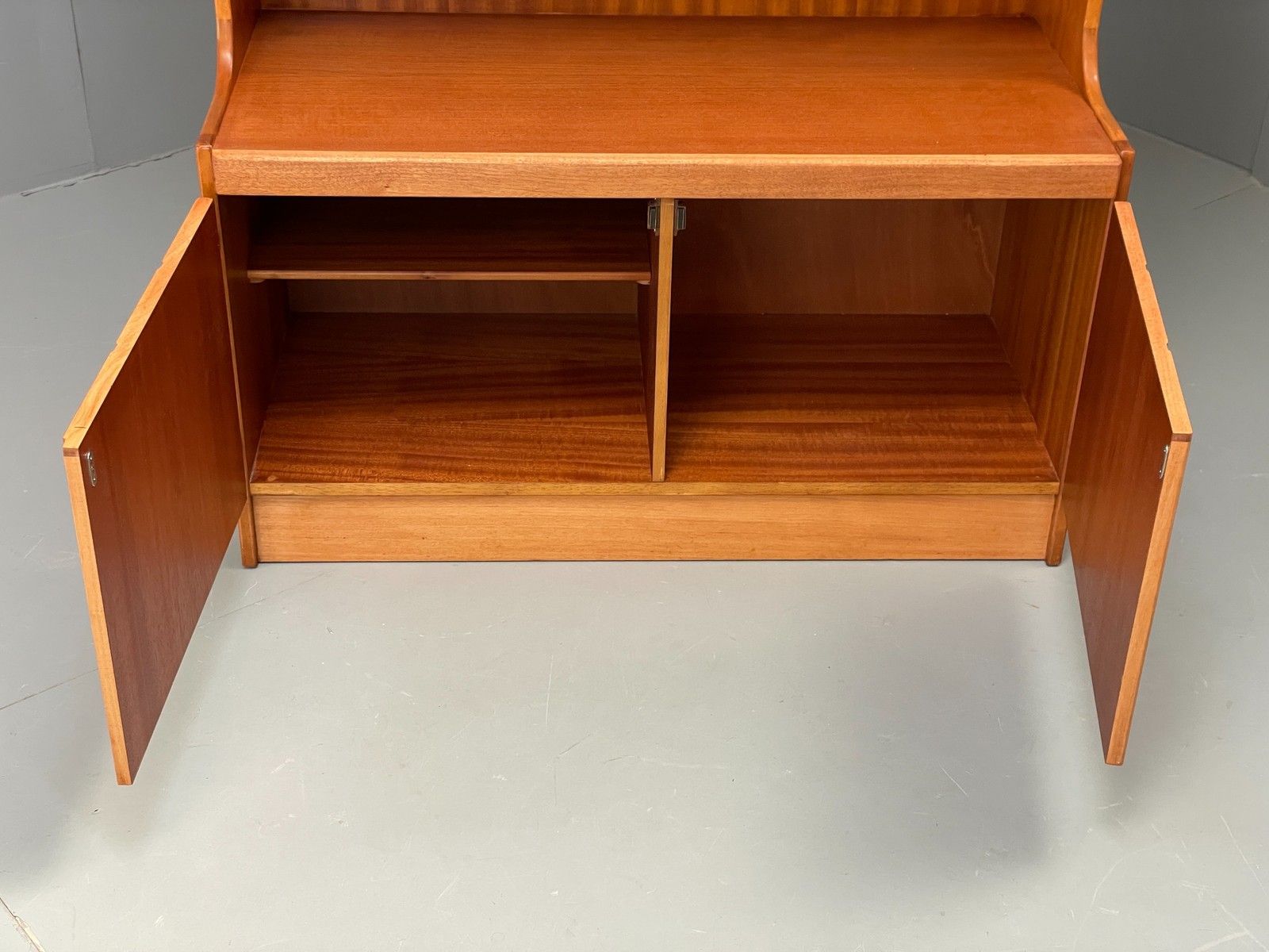 Vintage Teak Wall Unit Jentique 1970s Retro Shelving Glazed Eb11971 photo for sale