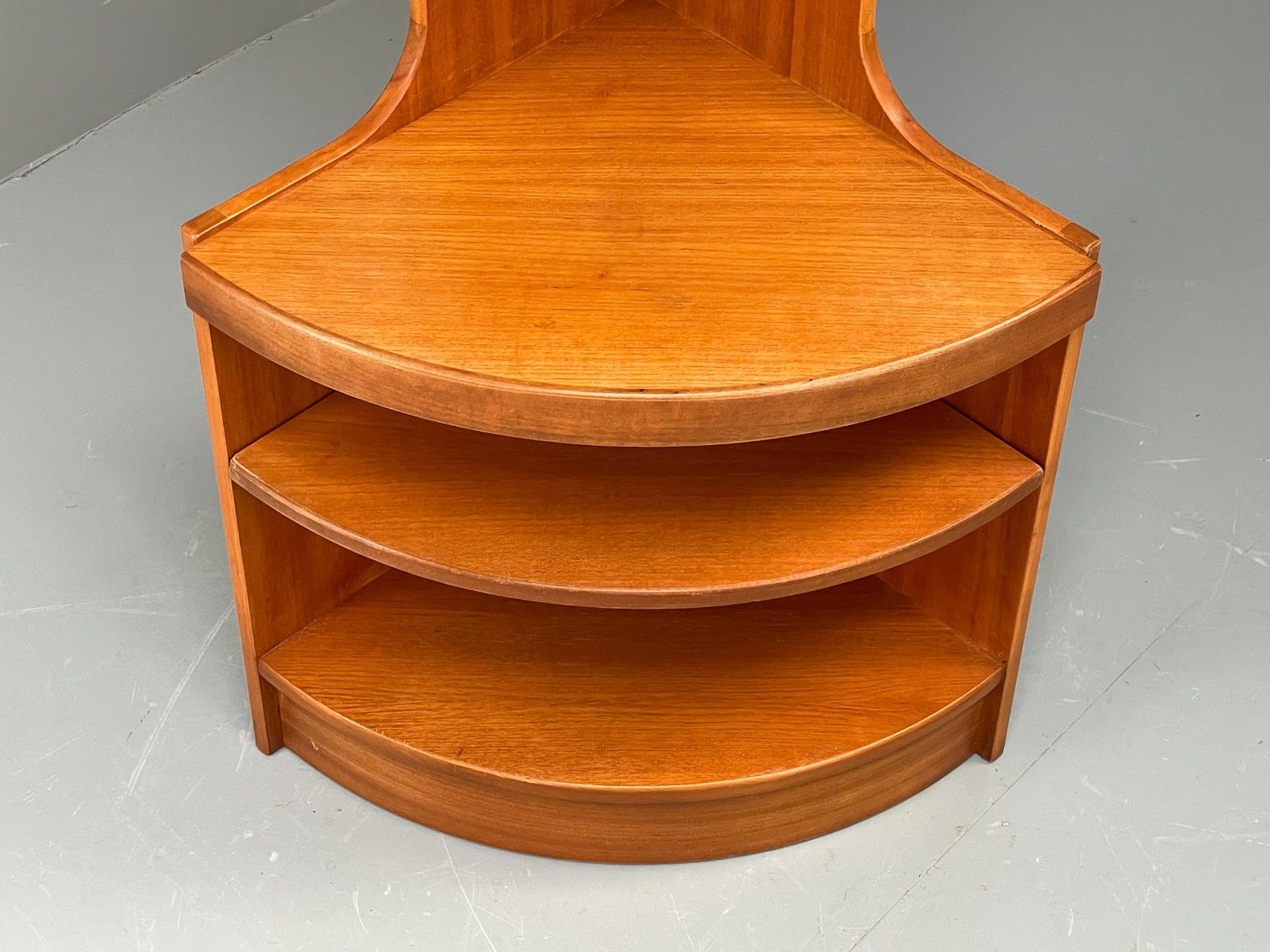 photo vinterior Vintage Teak Corner Cabinet By Jentique Tall 1970s Mid Century Shelving Eb11984